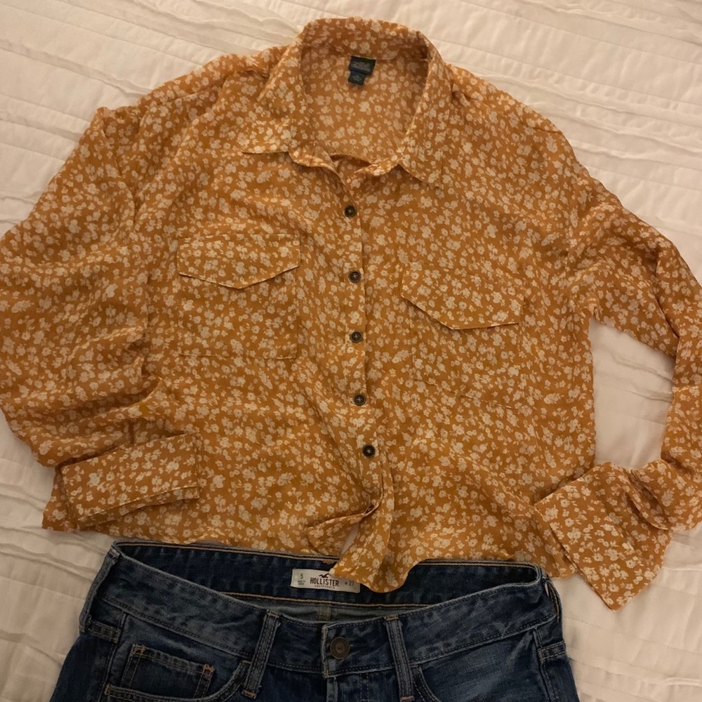 floral long sleeve wild fable blouse  size S